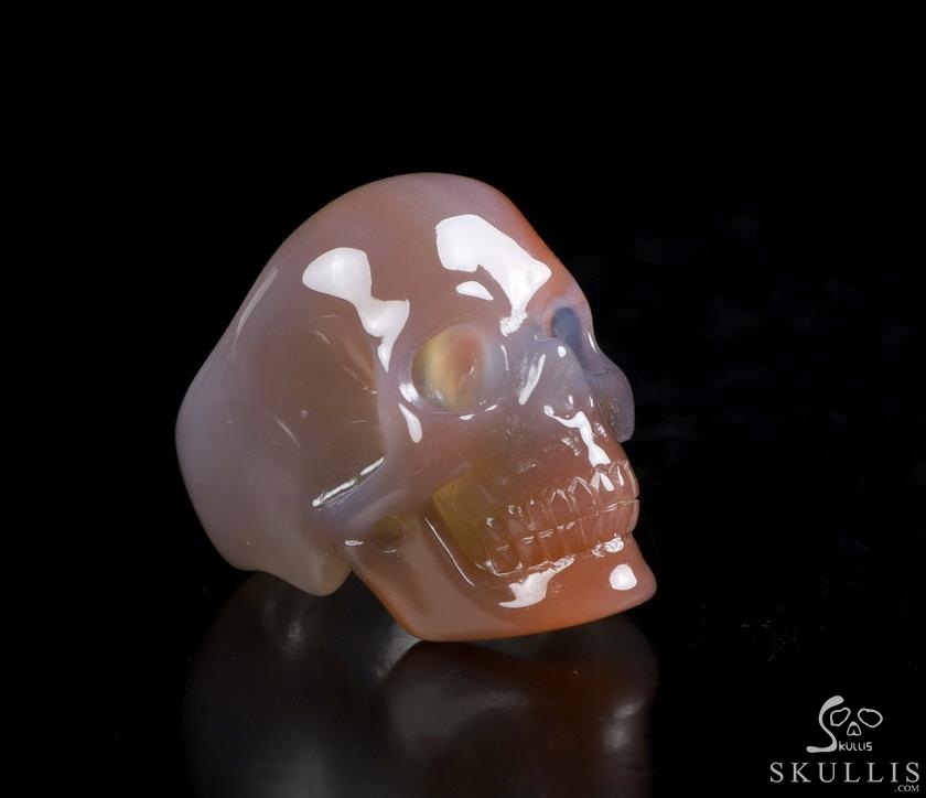 The Poetic Dreamer - US size 8 Mozambique Agate Hand Carved Crystal Skull Ring, Crystal Healing Skull Jewelry, for Women & Men The Poetic Dreamer - US size 8 Mozambique Agate Hand Carved Crystal Skull Ring, Crystal Healing Skull Jewelry, for Women & Men