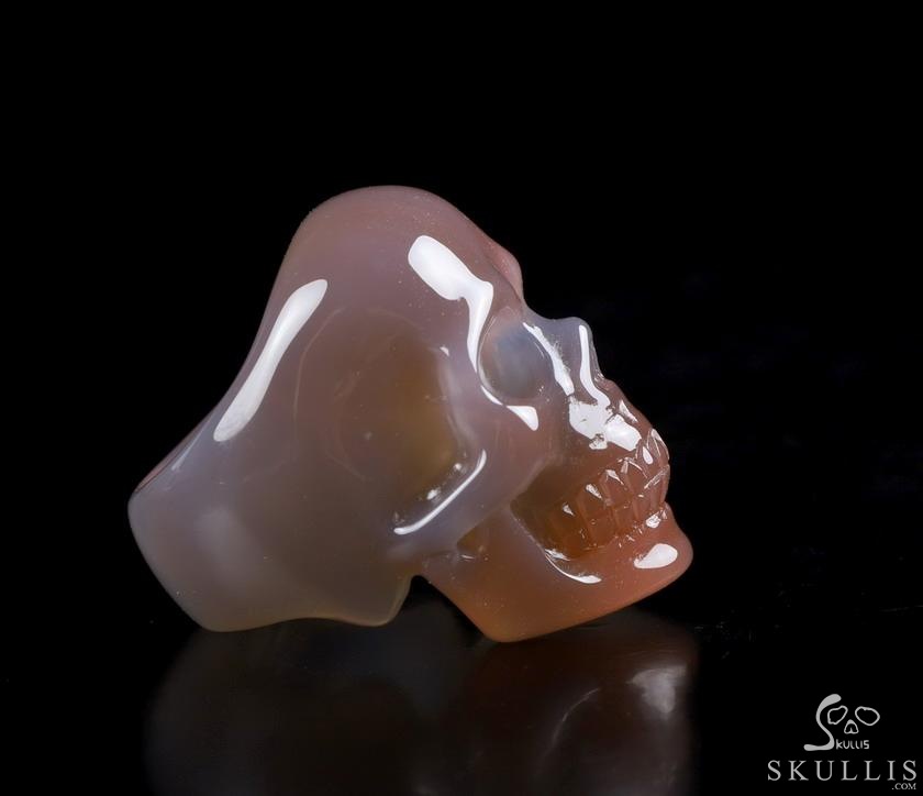 The Poetic Dreamer - US size 8 Mozambique Agate Hand Carved Crystal Skull Ring, Crystal Healing Skull Jewelry, for Women & Men The Poetic Dreamer - US size 8 Mozambique Agate Hand Carved Crystal Skull Ring, Crystal Healing Skull Jewelry, for Women & Men