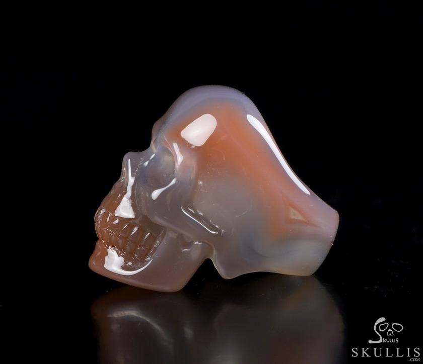 The Poetic Dreamer - US size 8 Mozambique Agate Hand Carved Crystal Skull Ring, Crystal Healing Skull Jewelry, for Women & Men The Poetic Dreamer - US size 8 Mozambique Agate Hand Carved Crystal Skull Ring, Crystal Healing Skull Jewelry, for Women & Men