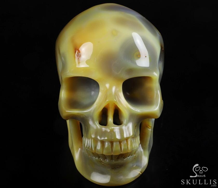 Gemstone Lifesized 6.7" Agate Carved Crystal Skull,Super Realistic, Crystal Healing Gemstone Lifesized 6.7" Agate Carved Crystal Skull,Super Realistic, Crystal Healing