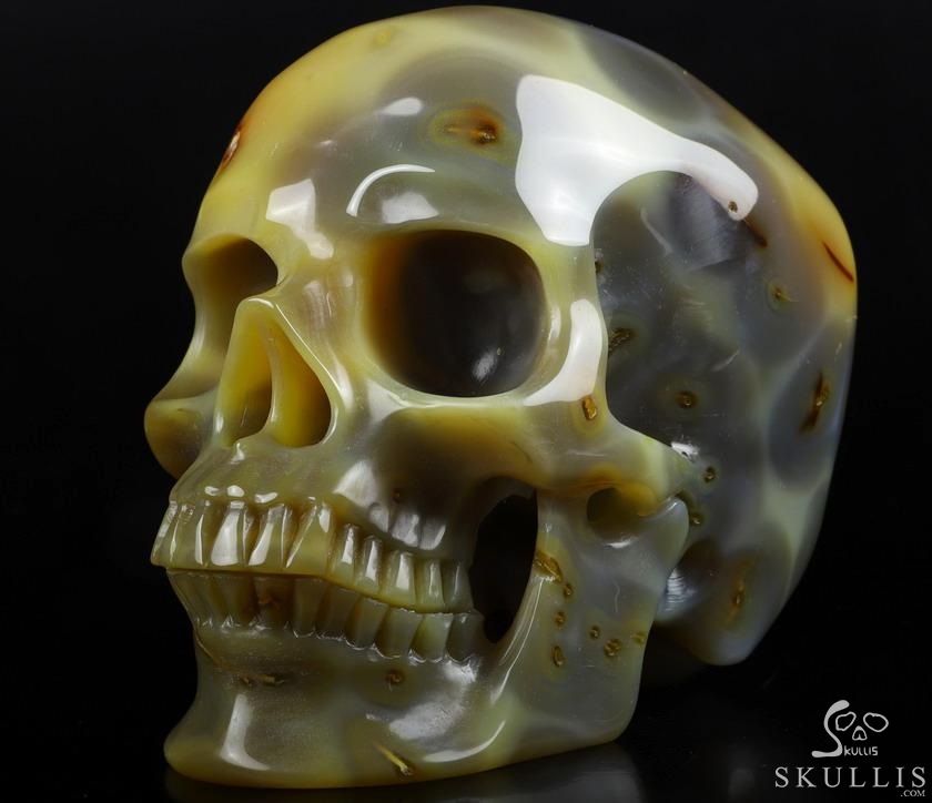 Gemstone Lifesized 6.7" Agate Carved Crystal Skull,Super Realistic, Crystal Healing Gemstone Lifesized 6.7" Agate Carved Crystal Skull,Super Realistic, Crystal Healing