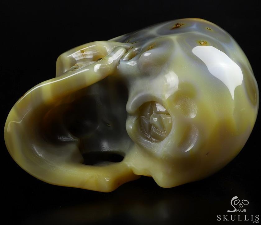 Gemstone Lifesized 6.7" Agate Carved Crystal Skull,Super Realistic, Crystal Healing Gemstone Lifesized 6.7" Agate Carved Crystal Skull,Super Realistic, Crystal Healing