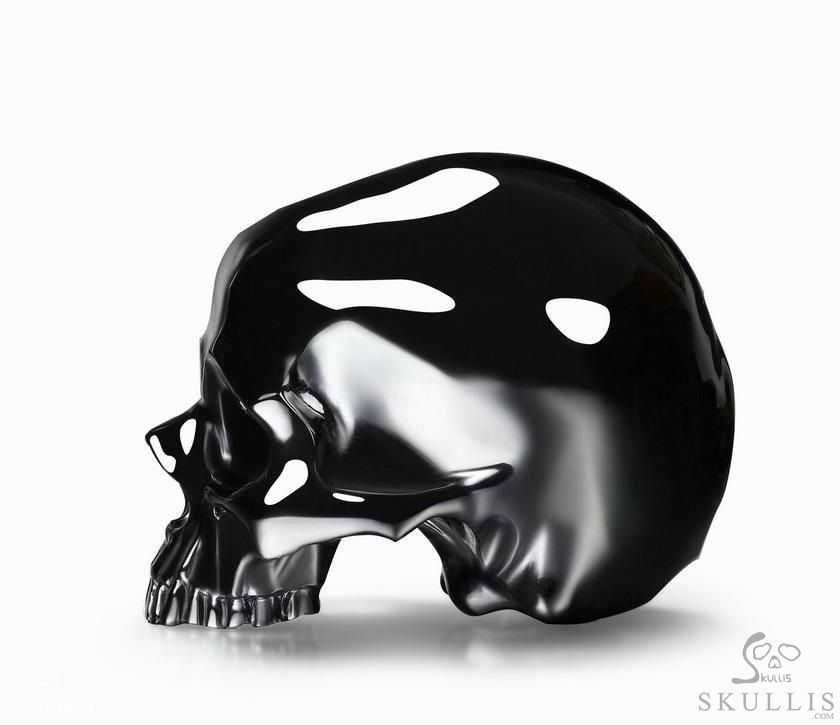 Huge 4.6" Black Obsidian & 925 Sterling Silver Carved Crystal Detachable Skull, Super Realistic Huge 4.6" Black Obsidian & 925 Sterling Silver Carved Crystal Detachable Skull, Super Realistic