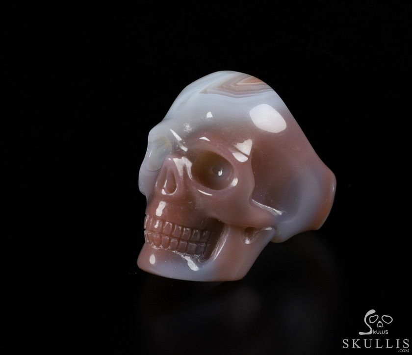 The Poetic Dreamer - US size 9 Mozambique Agate Hand Carved Crystal Skull Ring, Crystal Healing Skull Jewelry, for Women & Men The Poetic Dreamer - US size 9 Mozambique Agate Hand Carved Crystal Skull Ring, Crystal Healing Skull Jewelry, for Women & Men