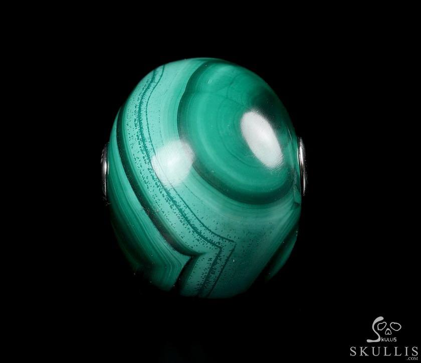 Skullis Signature 1.1" Malachite Hand Carved Crystal Skull Pendant, Crystal Healing Skull Jewelry, for Women & Men Skullis Signature 1.1" Malachite Hand Carved Crystal Skull Pendant, Crystal Healing Skull Jewelry, for Women & Men