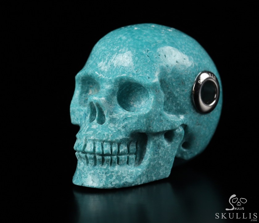 Skullis Signature 1.1" Turquoise Hand Carved Crystal Skull Pendant, Crystal Healing Skull Jewelry, for Women & Men Skullis Signature 1.1" Turquoise Hand Carved Crystal Skull Pendant, Crystal Healing Skull Jewelry, for Women & Men