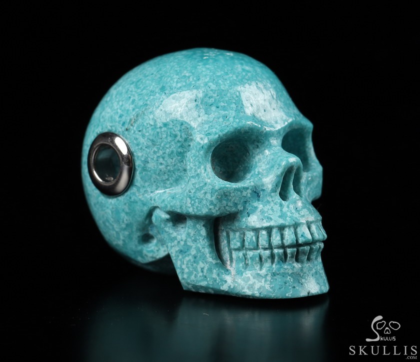 Skullis Signature 1.1" Turquoise Hand Carved Crystal Skull Pendant, Crystal Healing Skull Jewelry, for Women & Men Skullis Signature 1.1" Turquoise Hand Carved Crystal Skull Pendant, Crystal Healing Skull Jewelry, for Women & Men