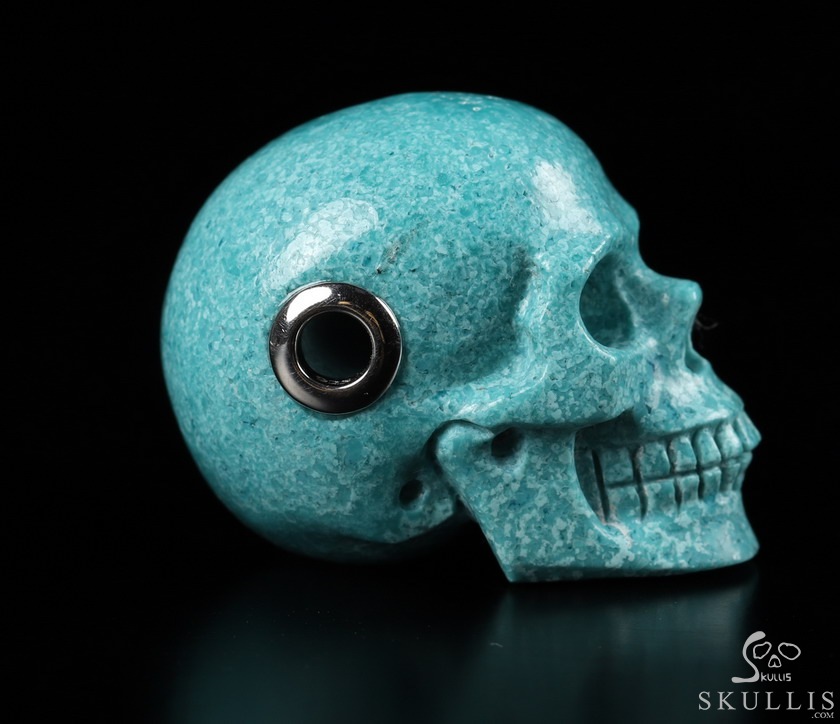 Skullis Signature 1.1" Turquoise Hand Carved Crystal Skull Pendant, Crystal Healing Skull Jewelry, for Women & Men Skullis Signature 1.1" Turquoise Hand Carved Crystal Skull Pendant, Crystal Healing Skull Jewelry, for Women & Men