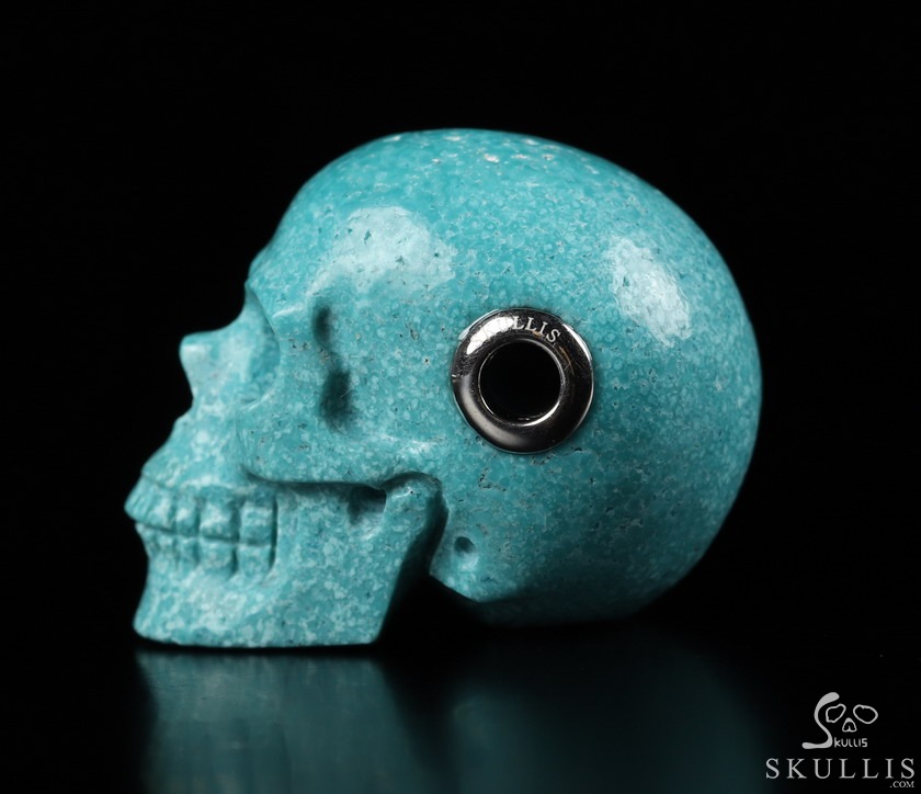 Skullis Signature 1.1" Turquoise Hand Carved Crystal Skull Pendant, Crystal Healing Skull Jewelry, for Women & Men Skullis Signature 1.1" Turquoise Hand Carved Crystal Skull Pendant, Crystal Healing Skull Jewelry, for Women & Men