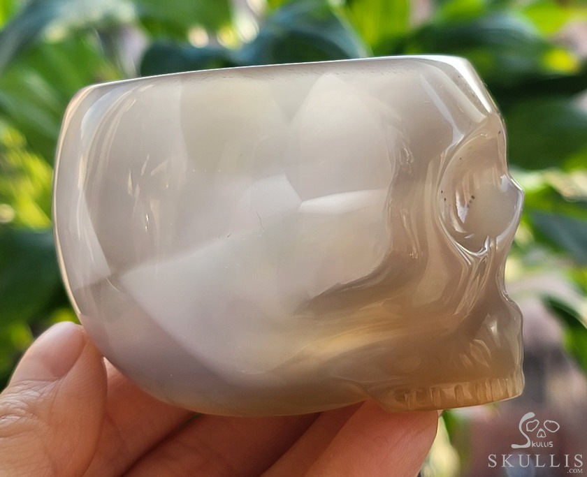 Skullis Minima - 2 oz Premium Brazilian Agate Espresso Coffee Cup, Hand-Carved Crystal Skull Vessel, Gemstone Crystal Healing Skullis Minima - 2 oz Premium Brazilian Agate Espresso Coffee Cup, Hand-Carved Crystal Skull Vessel, Gemstone Crystal Healing