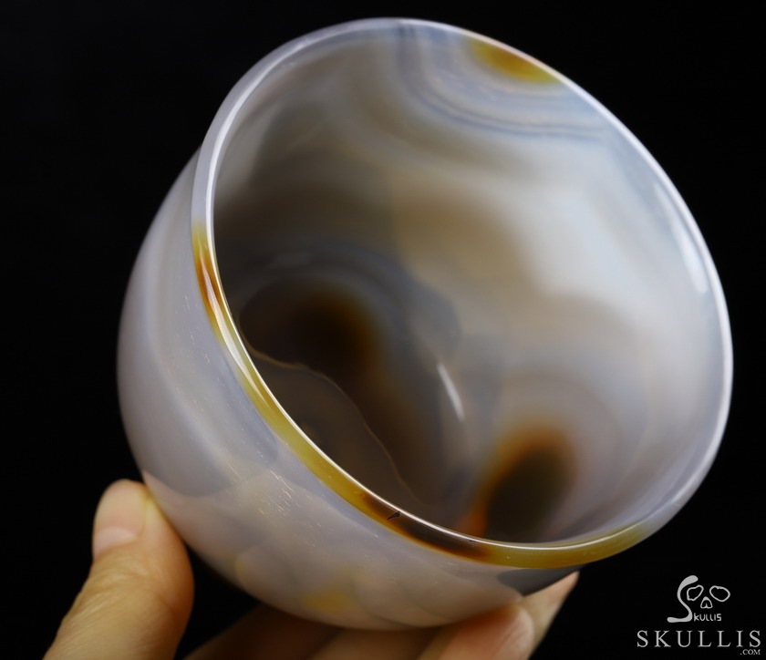 3.6" Premium Brazilian Agate Carved Crystal Cup, Crystal Healing 3.6" Premium Brazilian Agate Carved Crystal Cup, Crystal Healing