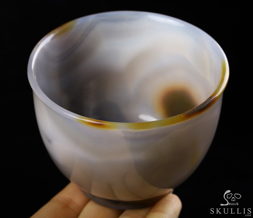 3.6" Premium Brazilian Agate Carved Crystal Cup, Crystal Healing 3.6" Premium Brazilian Agate Carved Crystal Cup, Crystal Healing