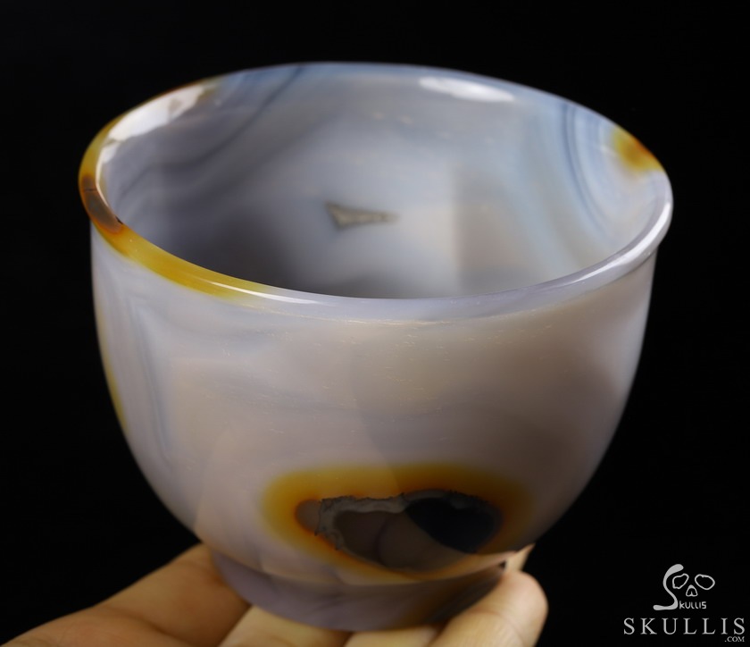 3.6" Premium Brazilian Agate Carved Crystal Cup, Crystal Healing 3.6" Premium Brazilian Agate Carved Crystal Cup, Crystal Healing