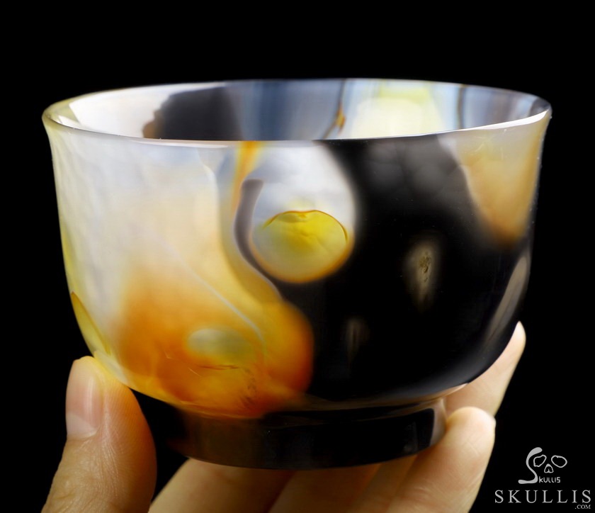 3.5" Premium Brazilian Agate Carved Crystal Bowl, Crystal Healing 3.5" Premium Brazilian Agate Carved Crystal Bowl, Crystal Healing