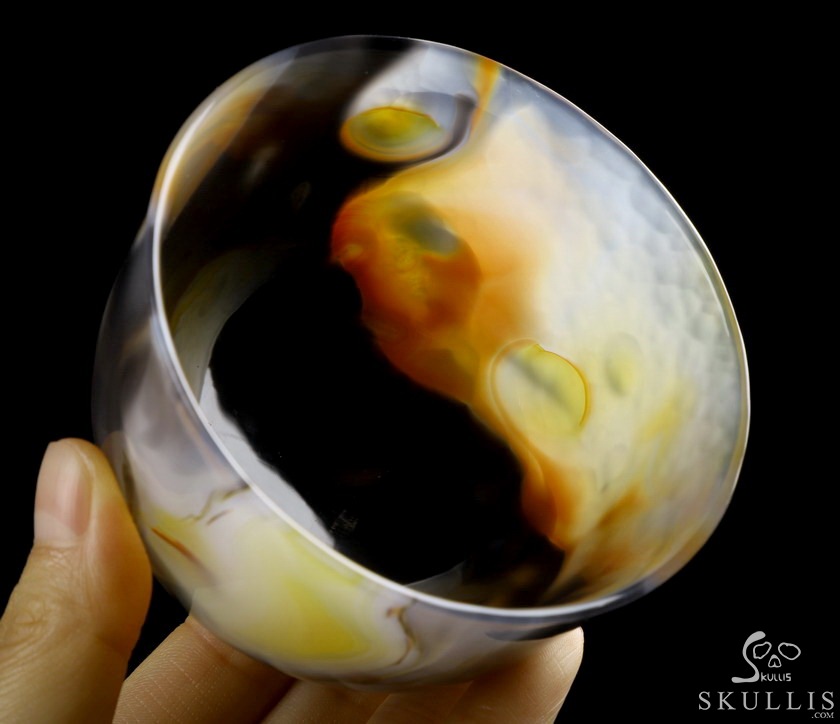 3.5" Premium Brazilian Agate Carved Crystal Bowl, Crystal Healing 3.5" Premium Brazilian Agate Carved Crystal Bowl, Crystal Healing