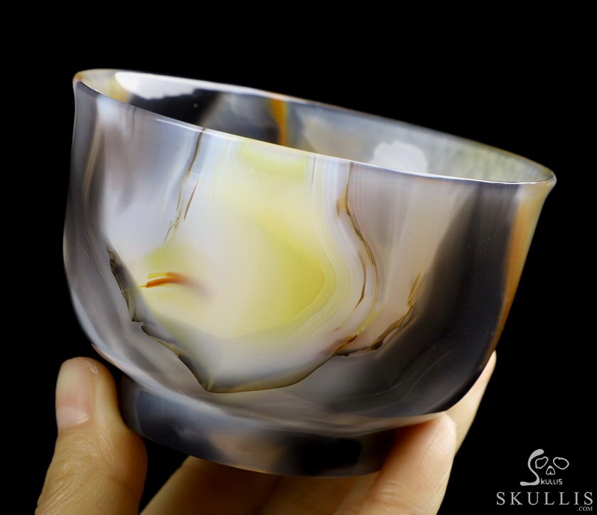 3.5" Premium Brazilian Agate Carved Crystal Bowl, Crystal Healing 3.5" Premium Brazilian Agate Carved Crystal Bowl, Crystal Healing