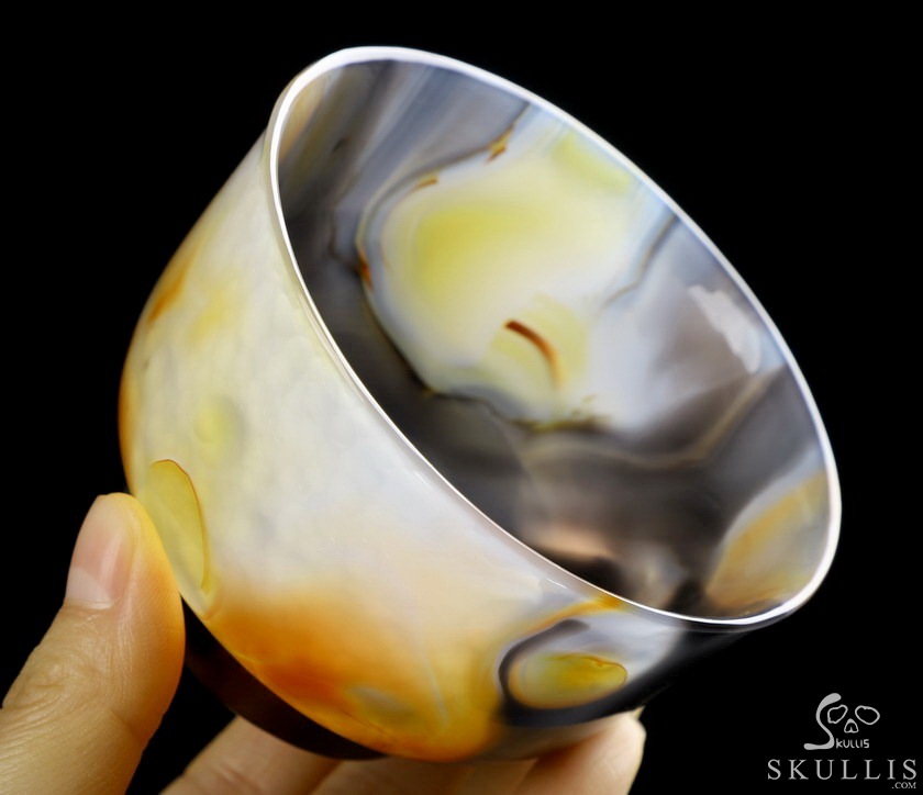 3.5" Premium Brazilian Agate Carved Crystal Bowl, Crystal Healing 3.5" Premium Brazilian Agate Carved Crystal Bowl, Crystal Healing