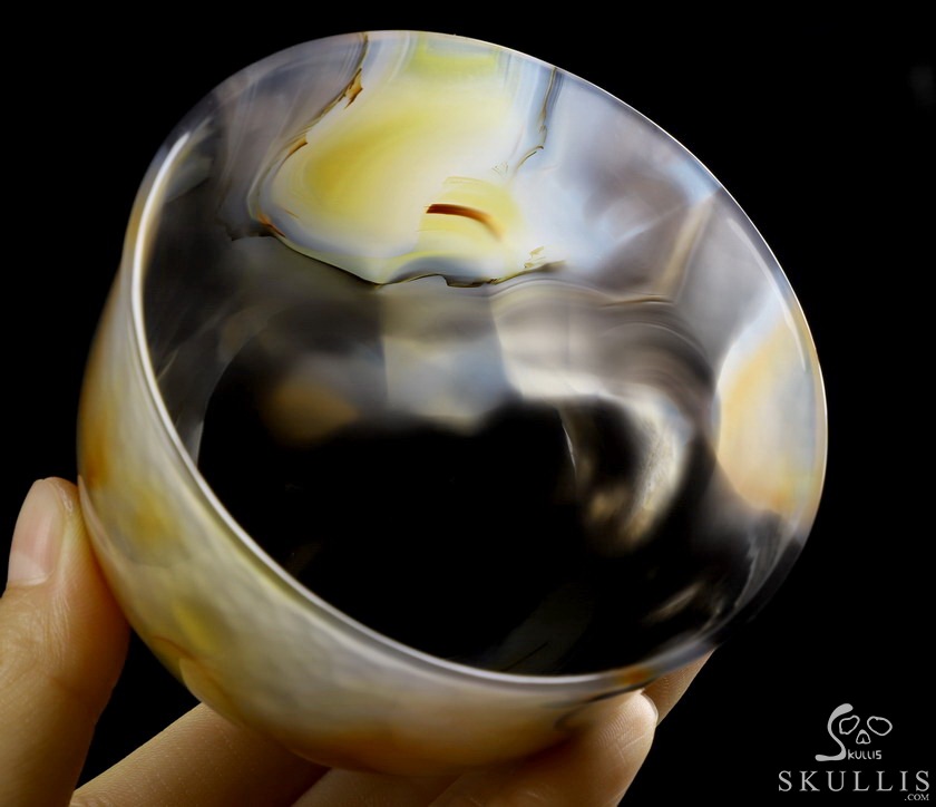 3.5" Premium Brazilian Agate Carved Crystal Bowl, Crystal Healing 3.5" Premium Brazilian Agate Carved Crystal Bowl, Crystal Healing