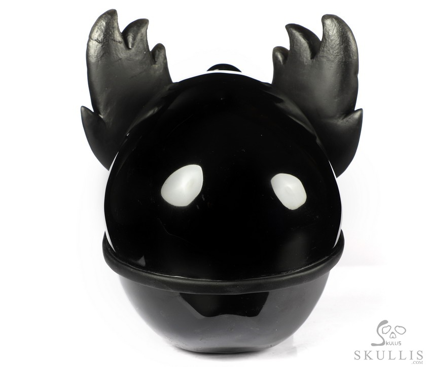 6.7" Black Obsidian Carved Masquerade Crystal Skull Sculpture, Crystal Healing 6.7" Black Obsidian Carved Masquerade Crystal Skull Sculpture, Crystal Healing