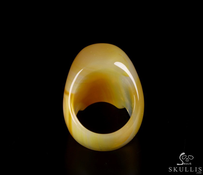 The Poetic Dreamer - US size 10 Agate Hand Carved Crystal Skull Ring, Crystal Healing Skull Jewelry, for Women & Men The Poetic Dreamer - US size 10 Agate Hand Carved Crystal Skull Ring, Crystal Healing Skull Jewelry, for Women & Men
