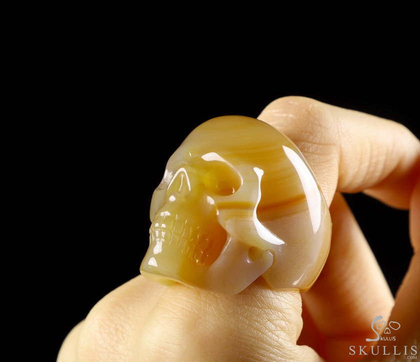 The Poetic Dreamer - US size 10 Agate Hand Carved Crystal Skull Ring, Crystal Healing Skull Jewelry, for Women & Men The Poetic Dreamer - US size 10 Agate Hand Carved Crystal Skull Ring, Crystal Healing Skull Jewelry, for Women & Men