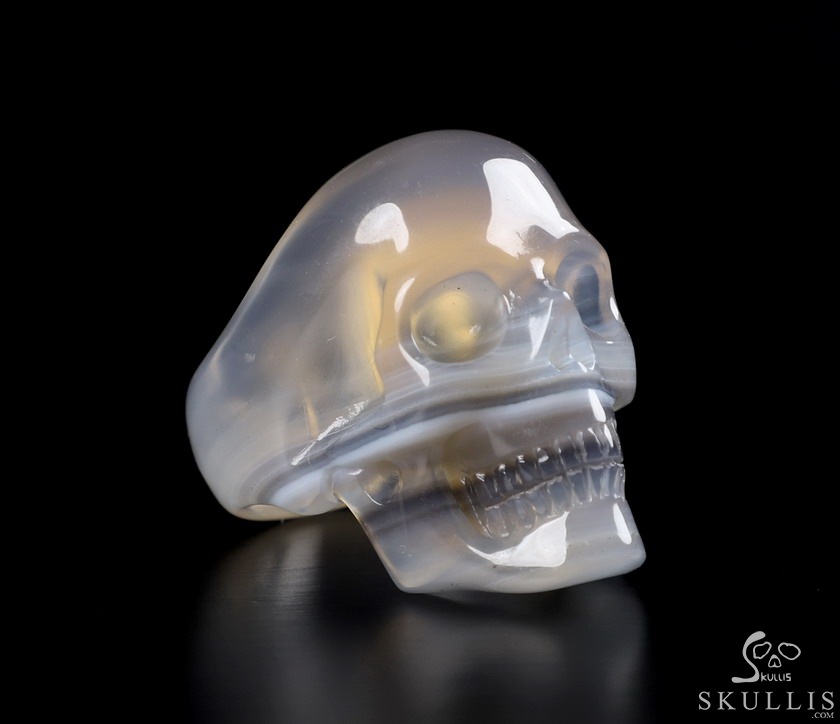 The Poetic Dreamer - US size 10 Agate Hand Carved Crystal Skull Rings, Crystal Healing Skull Jewelry, for Women & Men The Poetic Dreamer - US size 10 Agate Hand Carved Crystal Skull Rings, Crystal Healing Skull Jewelry, for Women & Men