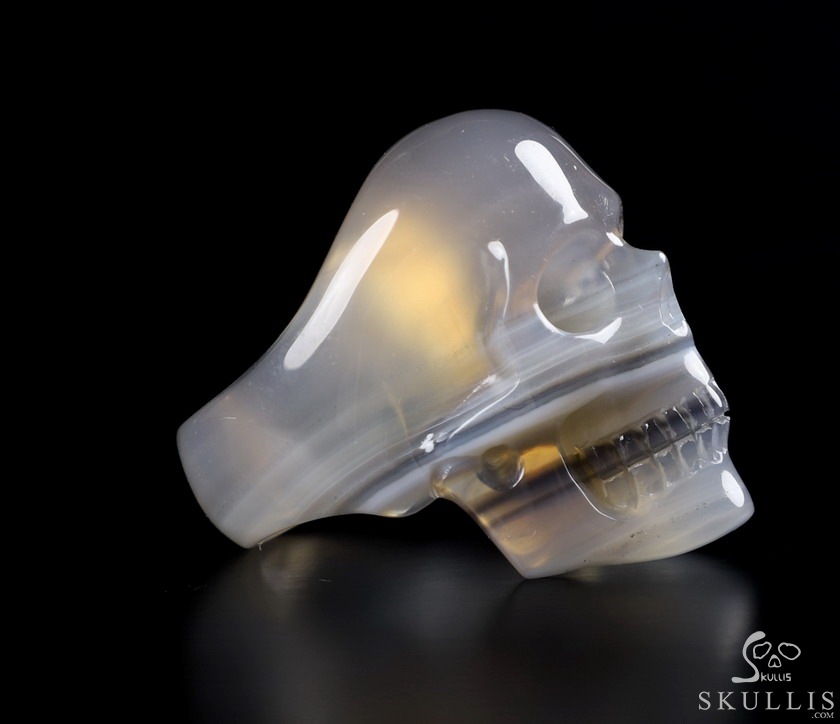 The Poetic Dreamer - US size 10 Agate Hand Carved Crystal Skull Rings, Crystal Healing Skull Jewelry, for Women & Men The Poetic Dreamer - US size 10 Agate Hand Carved Crystal Skull Rings, Crystal Healing Skull Jewelry, for Women & Men