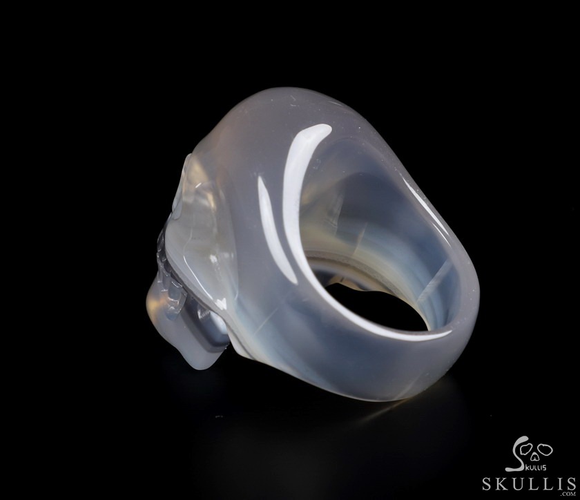 The Poetic Dreamer - US size 10 Agate Hand Carved Crystal Skull Rings, Crystal Healing Skull Jewelry, for Women & Men The Poetic Dreamer - US size 10 Agate Hand Carved Crystal Skull Rings, Crystal Healing Skull Jewelry, for Women & Men