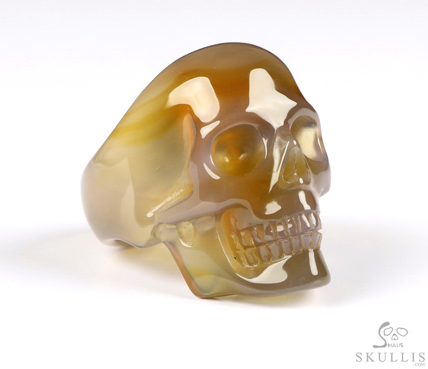 The Poetic Dreamer - US size 10.5 Agate Hand Carved Crystal Skull Ring, Crystal Healing Skull Jewelry, for Women & Men The Poetic Dreamer - US size 10.5 Agate Hand Carved Crystal Skull Ring, Crystal Healing Skull Jewelry, for Women & Men