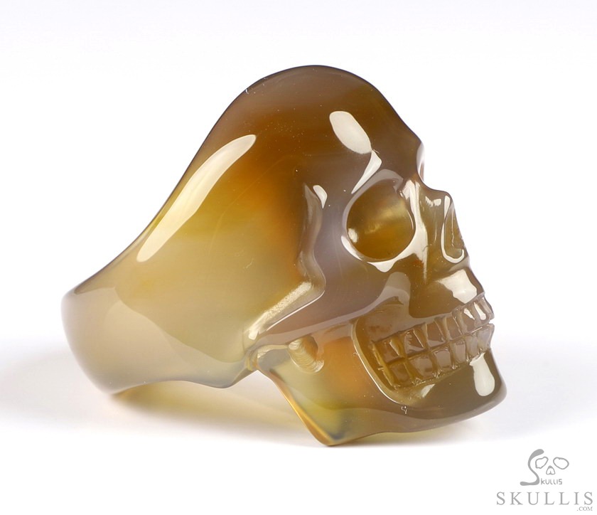 The Poetic Dreamer - US size 10.5 Agate Hand Carved Crystal Skull Ring, Crystal Healing Skull Jewelry, for Women & Men The Poetic Dreamer - US size 10.5 Agate Hand Carved Crystal Skull Ring, Crystal Healing Skull Jewelry, for Women & Men
