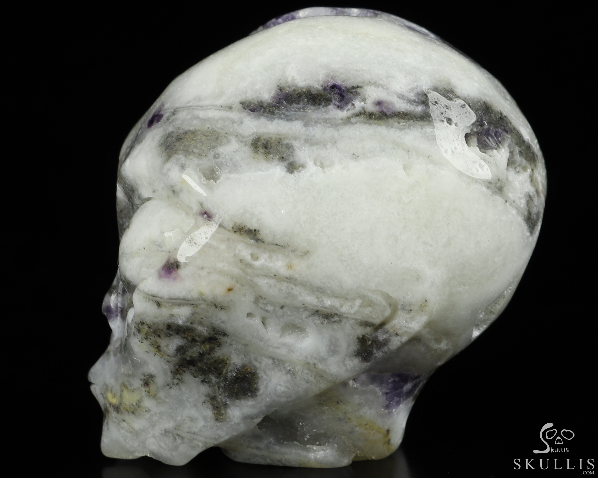 1.8" Purple White Jade Geode Crystal Skull Companion Star Being Female Alien Reiki Healing Stone Statue 1.8" Purple White Jade Geode Crystal Skull Companion Star Being Female Alien Reiki Healing Stone Statue