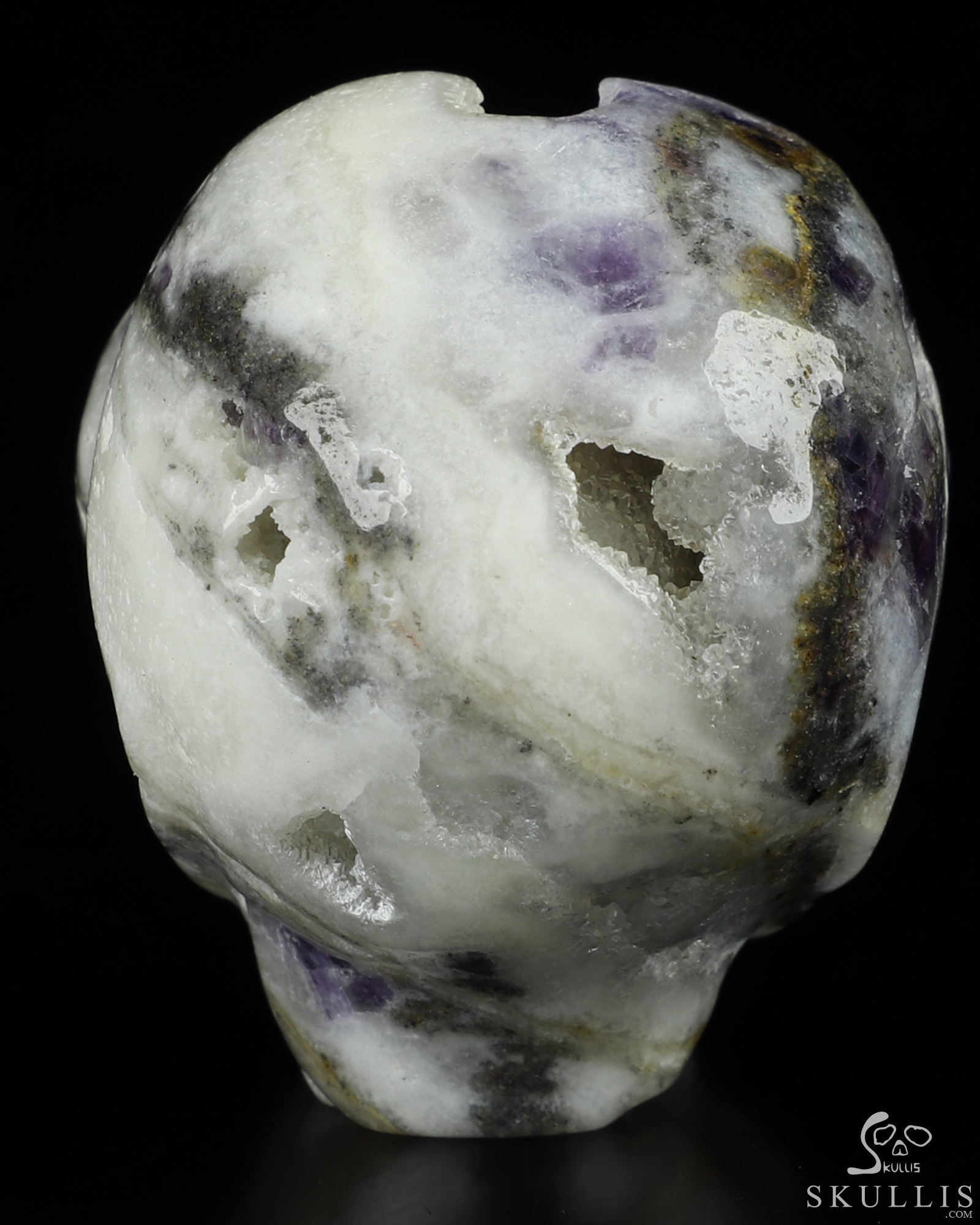 1.8" Purple White Jade Geode Crystal Skull Companion Star Being Female Alien Reiki Healing Stone Statue 1.8" Purple White Jade Geode Crystal Skull Companion Star Being Female Alien Reiki Healing Stone Statue