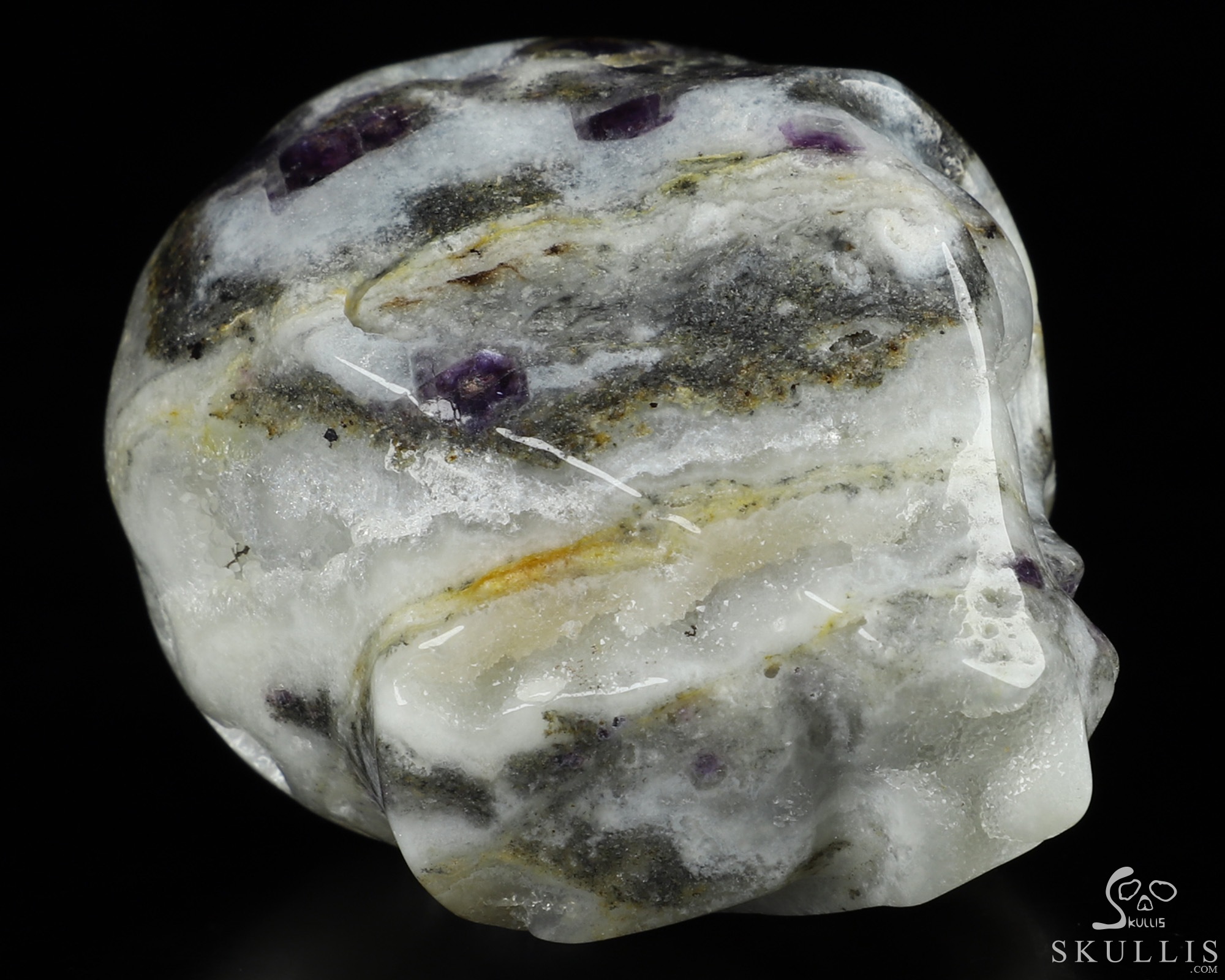 1.8" Purple White Jade Geode Crystal Skull Companion Star Being Female Alien Reiki Healing Stone Statue 1.8" Purple White Jade Geode Crystal Skull Companion Star Being Female Alien Reiki Healing Stone Statue