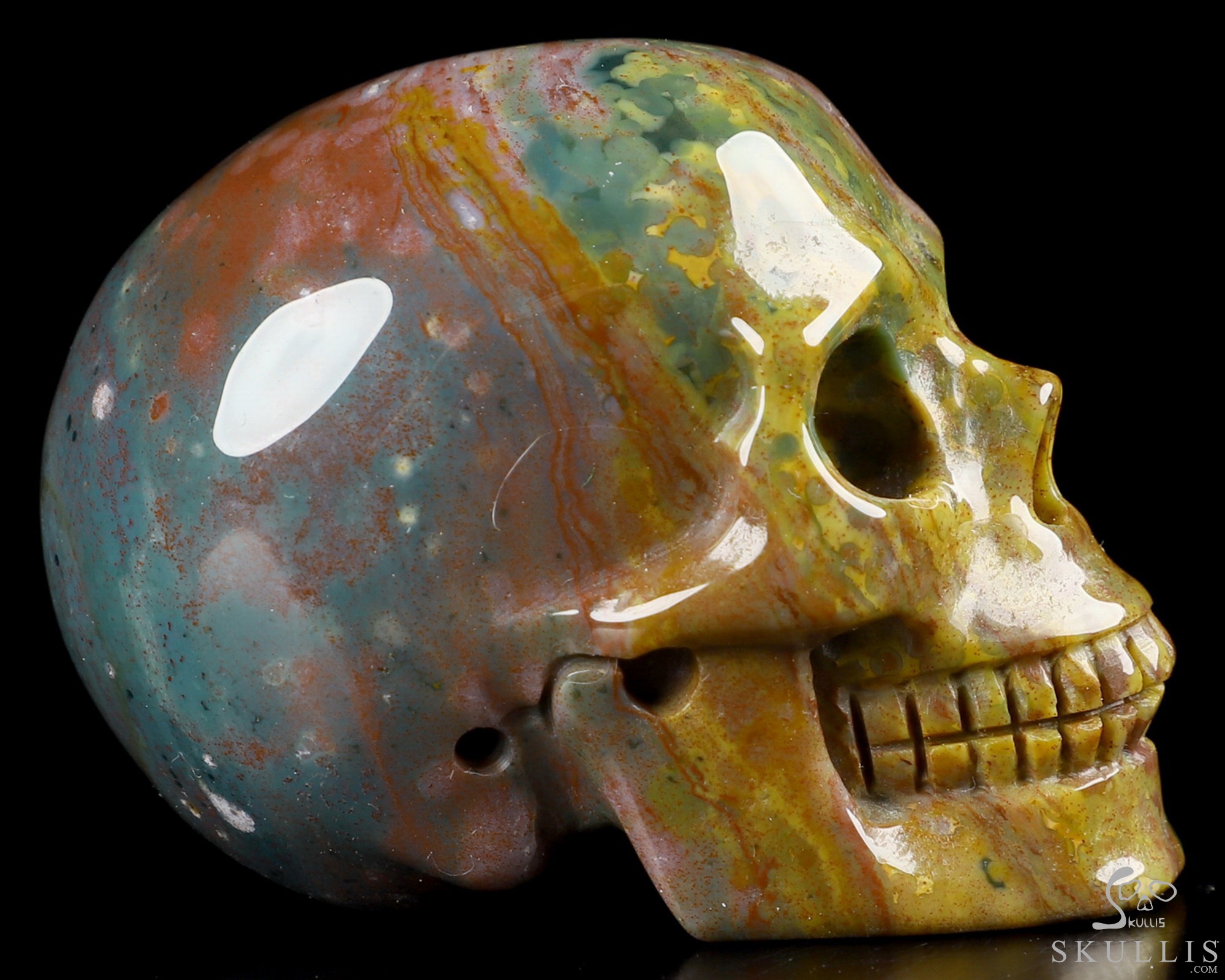2.0" Bloodstone Carved Crystal Skull,Realistic, Crystal Healing 2.0" Bloodstone Carved Crystal Skull,Realistic, Crystal Healing