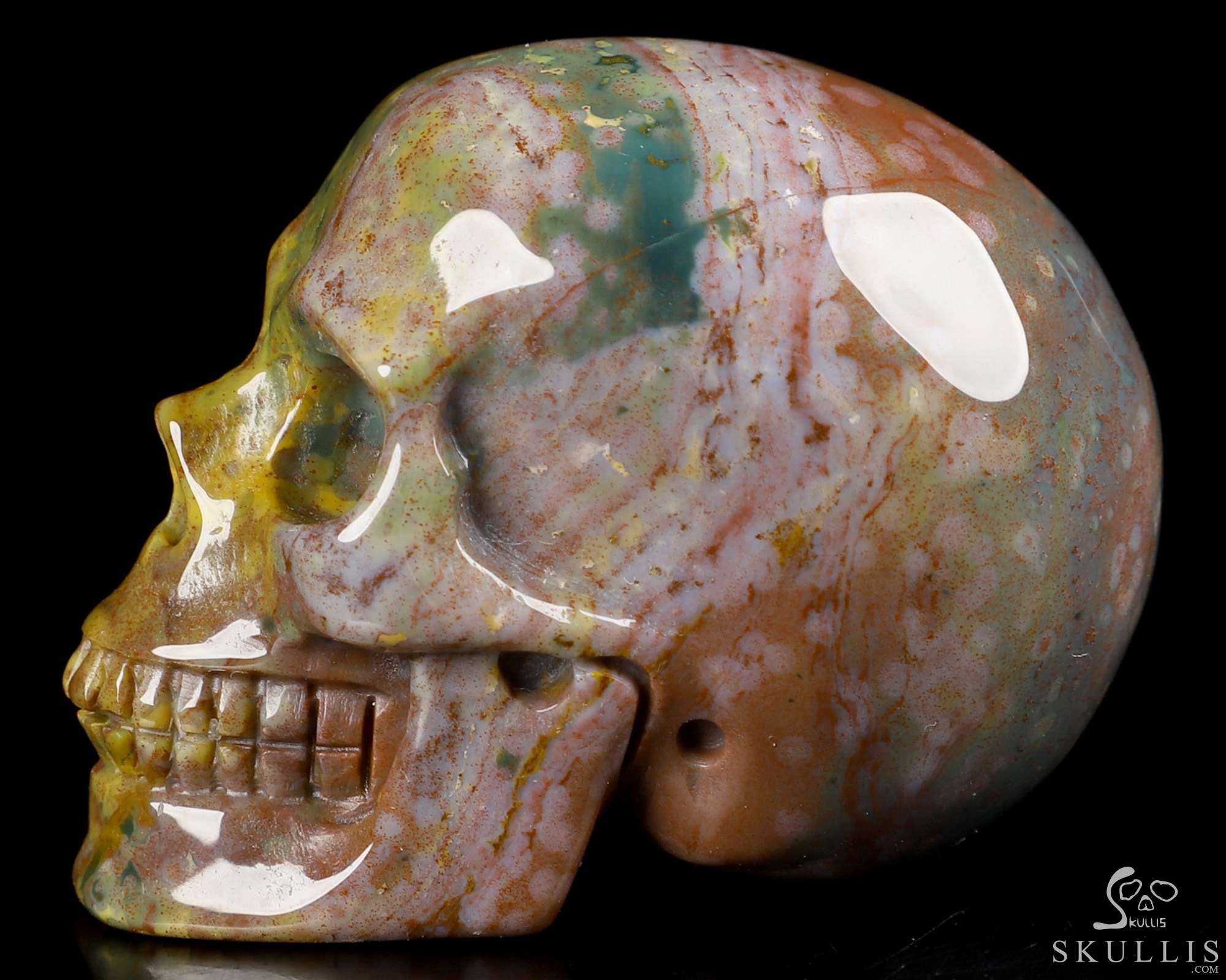 2.0" Bloodstone Carved Crystal Skull,Realistic, Crystal Healing 2.0" Bloodstone Carved Crystal Skull,Realistic, Crystal Healing