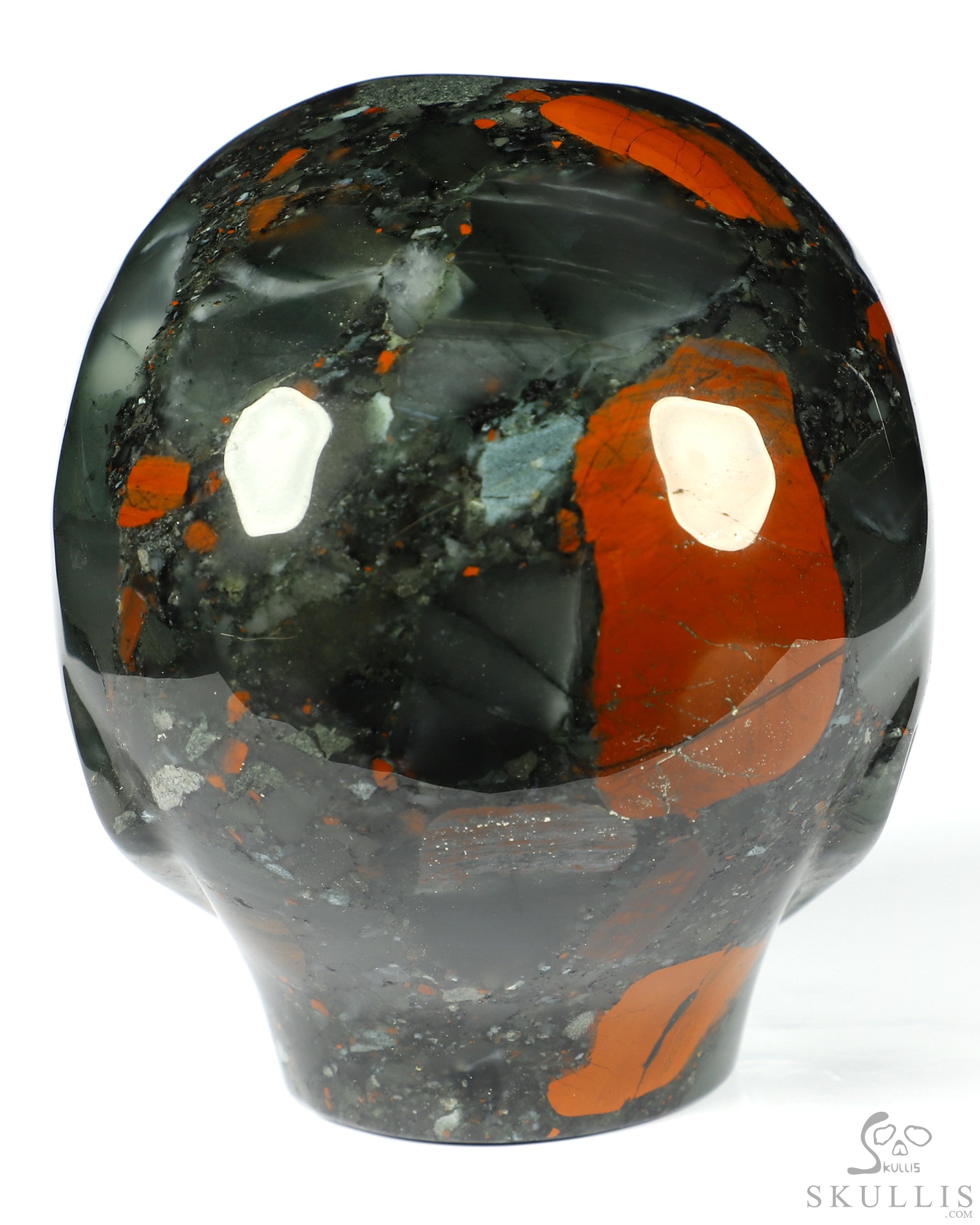 4.2" African Bloodstone CarvedCrystal Skull Companion with Labradorite Eyes, Star Being Female Alien Reiki Healing Stone Statue 4.2" African Bloodstone CarvedCrystal Skull Companion with Labradorite Eyes, Star Being Female Alien Reiki Healing Stone Statue