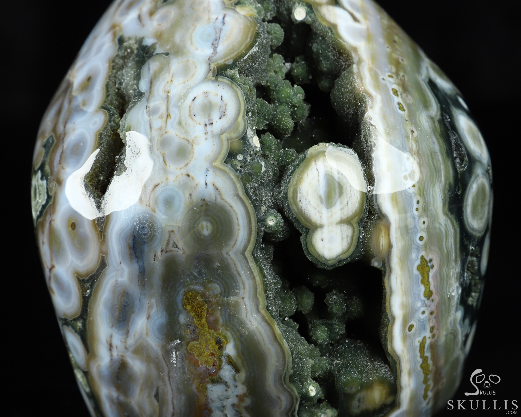 5.1" Ocean Jasper Geode Hand Carved Crystal Skull, Super Realistic, Crystal Healing 5.1" Ocean Jasper Geode Hand Carved Crystal Skull, Super Realistic, Crystal Healing