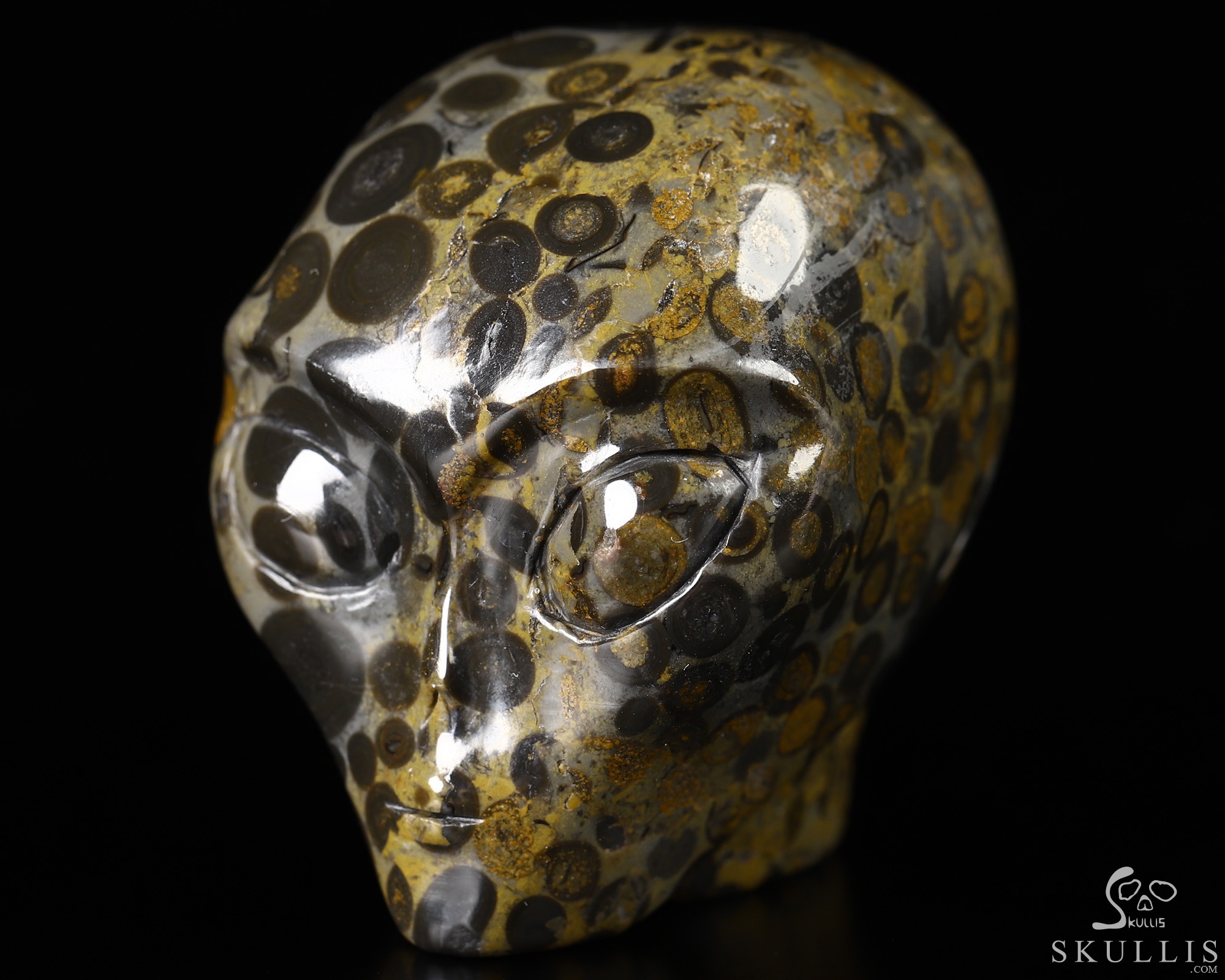 1.9" Chinese Leopard Skin Jasper Star Being Female Alien Crystal Skull Companion, Hand Carved Gemstone Fine Art Sculpture, Reiki Healing Stone Statue 1.9" Chinese Leopard Skin Jasper Star Being Female Alien Crystal Skull Companion, Hand Carved Gemstone Fine Art Sculpture, Reiki Healing Stone Statue