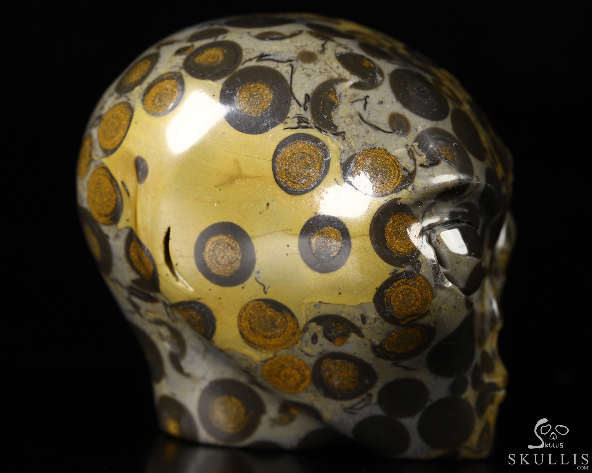 1.9" Chinese Leopard Skin Jasper Star Being Female Alien Crystal Skull Companion, Hand Carved Gemstone Fine Art Sculpture, Reiki Healing Stone Statue 1.9" Chinese Leopard Skin Jasper Star Being Female Alien Crystal Skull Companion, Hand Carved Gemstone Fine Art Sculpture, Reiki Healing Stone Statue