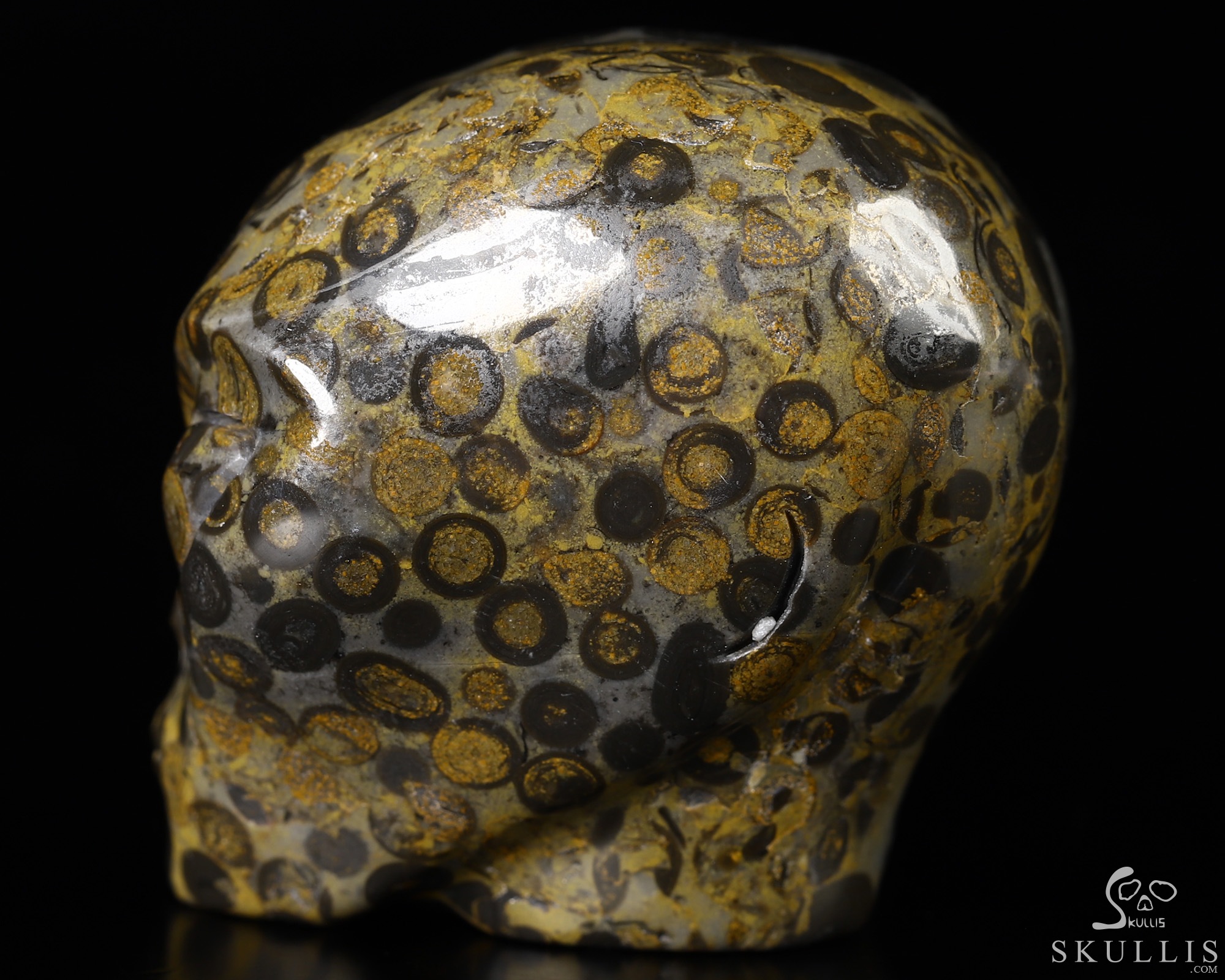 1.9" Chinese Leopard Skin Jasper Star Being Female Alien Crystal Skull Companion, Hand Carved Gemstone Fine Art Sculpture, Reiki Healing Stone Statue 1.9" Chinese Leopard Skin Jasper Star Being Female Alien Crystal Skull Companion, Hand Carved Gemstone Fine Art Sculpture, Reiki Healing Stone Statue