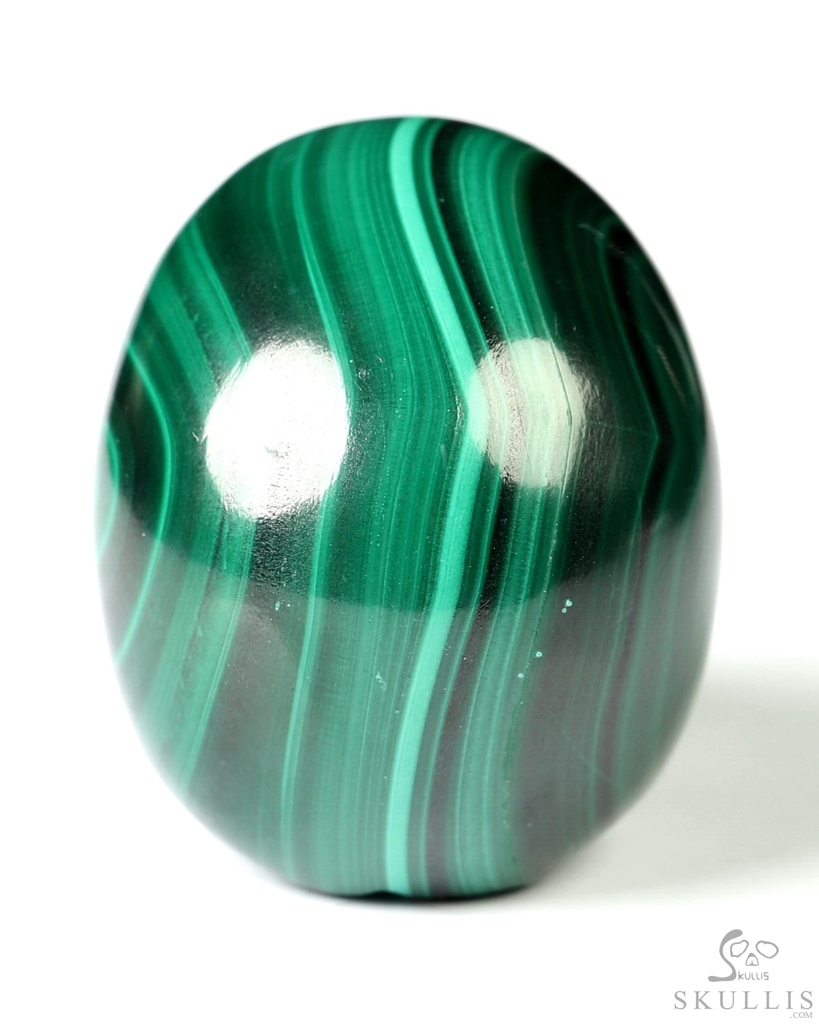 Gemstone 1.6" Malachite Hand Carved Crystal Skull, Realistic, Crystal Healing Gemstone 1.6" Malachite Hand Carved Crystal Skull, Realistic, Crystal Healing