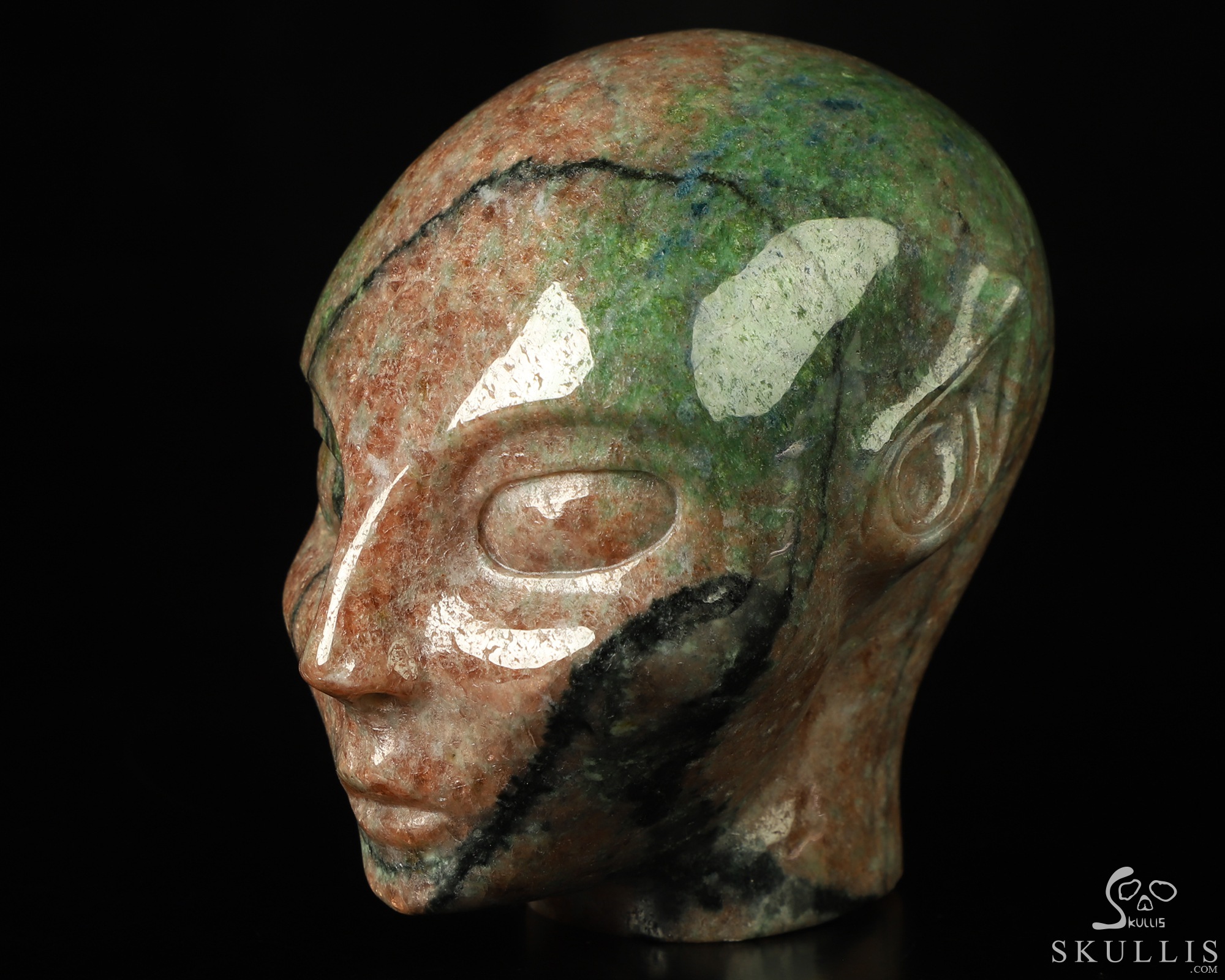 3.6" Chinese Garnet Hand Carved Fairy Elf Alien Crystal Skull Companion Sculpture, Crystal Healing 3.6" Chinese Garnet Hand Carved Fairy Elf Alien Crystal Skull Companion Sculpture, Crystal Healing