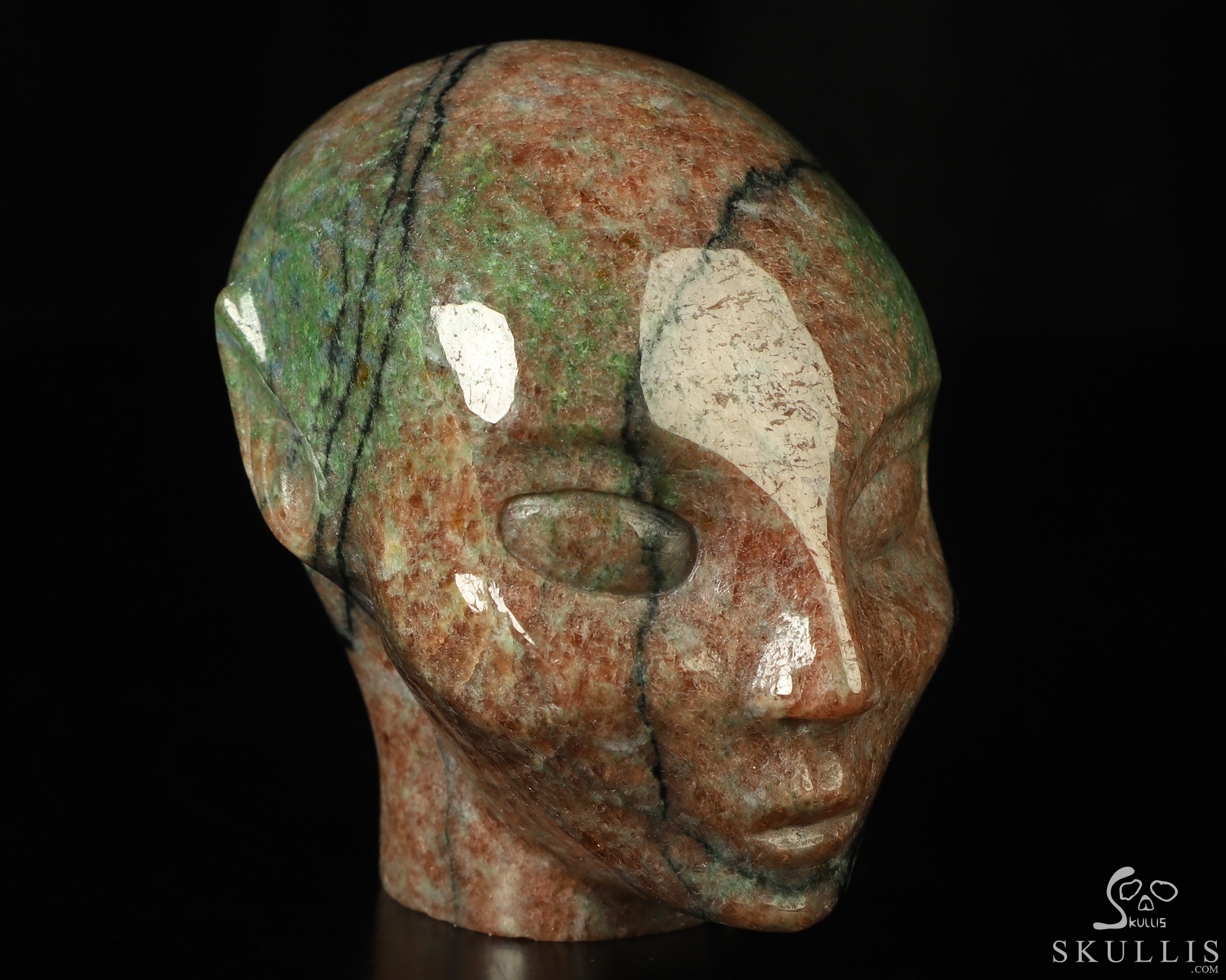 3.6" Chinese Garnet Hand Carved Fairy Elf Alien Crystal Skull Companion Sculpture, Crystal Healing 3.6" Chinese Garnet Hand Carved Fairy Elf Alien Crystal Skull Companion Sculpture, Crystal Healing