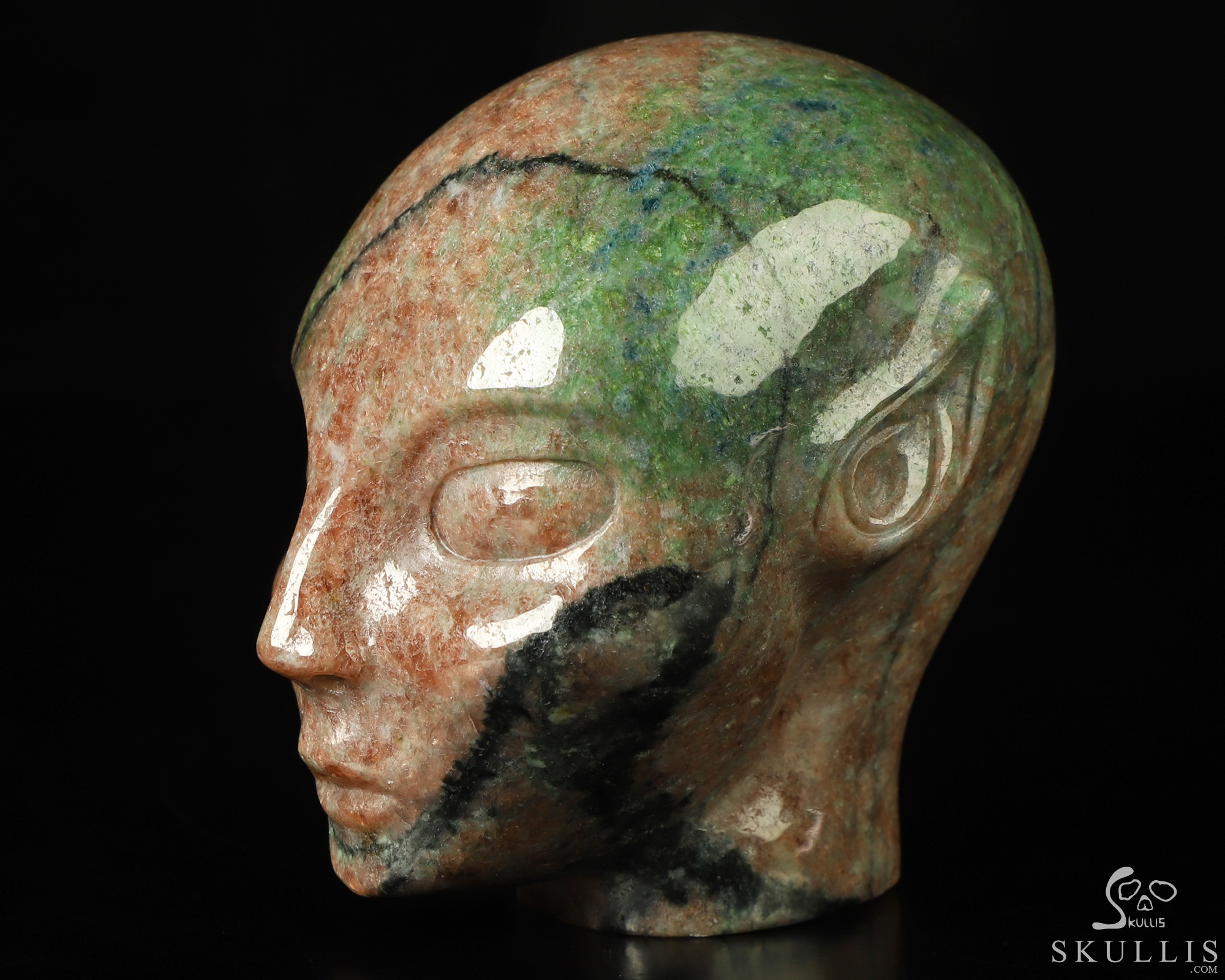 3.6" Chinese Garnet Hand Carved Fairy Elf Alien Crystal Skull Companion Sculpture, Crystal Healing 3.6" Chinese Garnet Hand Carved Fairy Elf Alien Crystal Skull Companion Sculpture, Crystal Healing