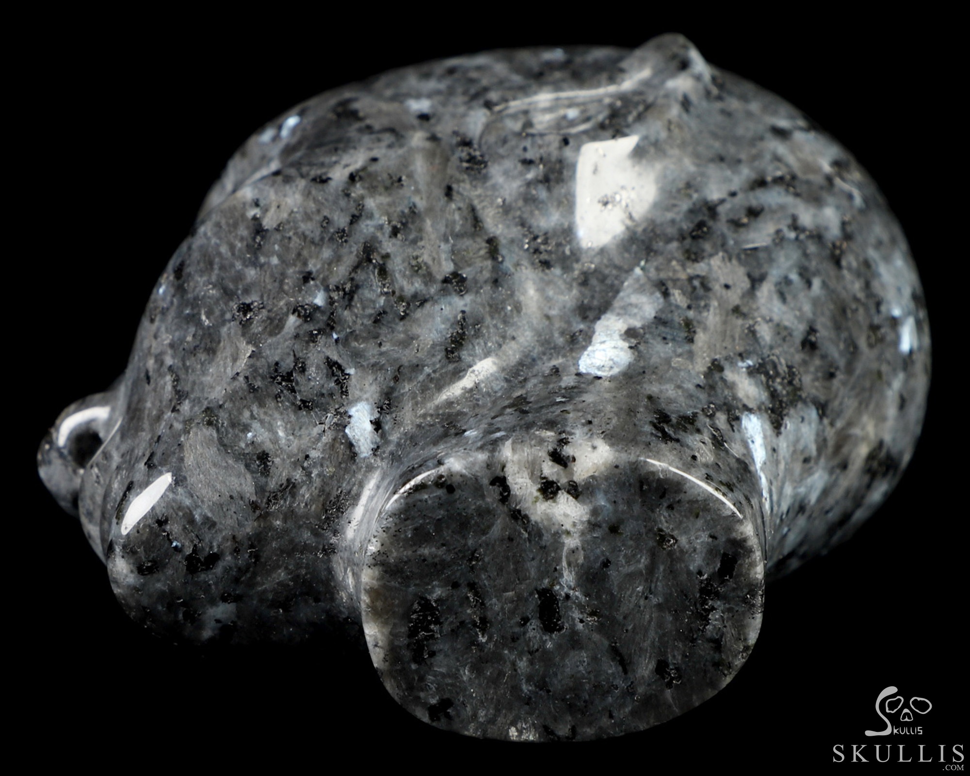 3.5" Larvikite Hand Carved Fairy Elf Alien Crystal Skull Companion Sculpture, Crystal Healing 3.5" Larvikite Hand Carved Fairy Elf Alien Crystal Skull Companion Sculpture, Crystal Healing