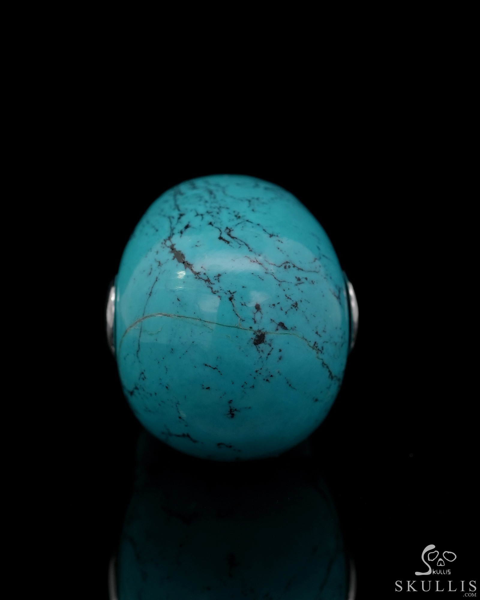 Gemstone Necklace of 1.1" Turquoise Hand Carved Crystal Skull Pendant, Skull Jewelry Gemstone Necklace of 1.1" Turquoise Hand Carved Crystal Skull Pendant, Skull Jewelry