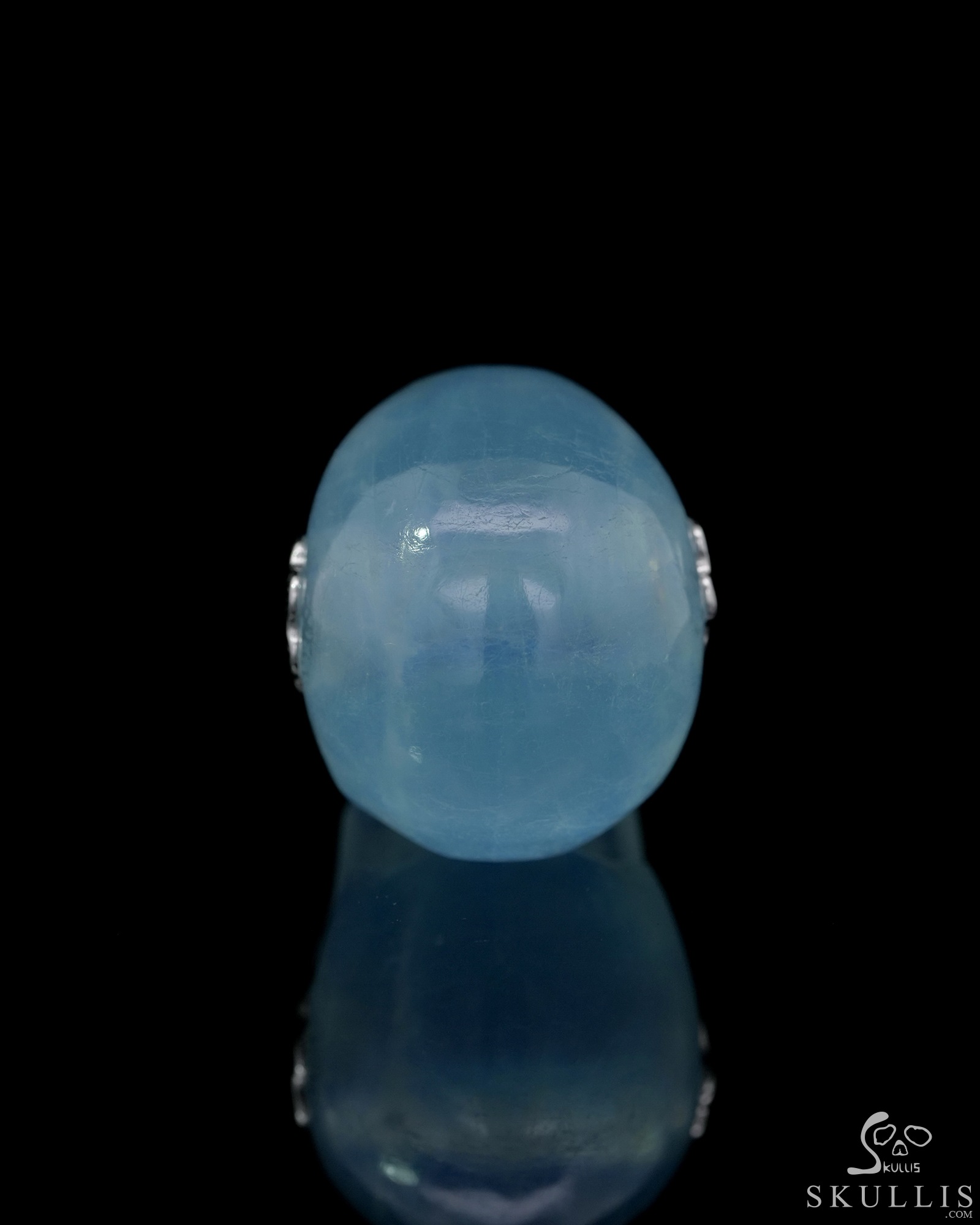 Skullis Signature 0.9" Aquamarine Hand Carved Crystal Skull Pendant, Crystal Healing Skull Jewelry, for Women & Men Skullis Signature 0.9" Aquamarine Hand Carved Crystal Skull Pendant, Crystal Healing Skull Jewelry, for Women & Men