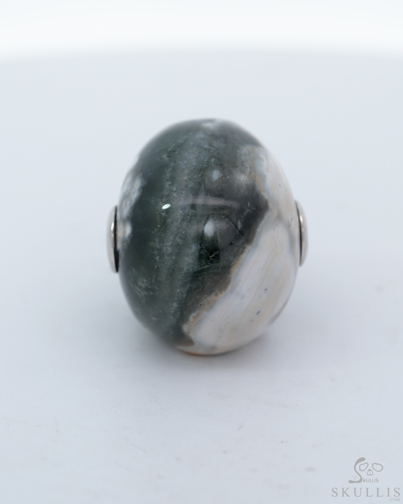 Necklace of 1.1" Ocean Jasper Hand Carved Crystal Skull Pendant, Skull Jewelry Necklace of 1.1" Ocean Jasper Hand Carved Crystal Skull Pendant, Skull Jewelry