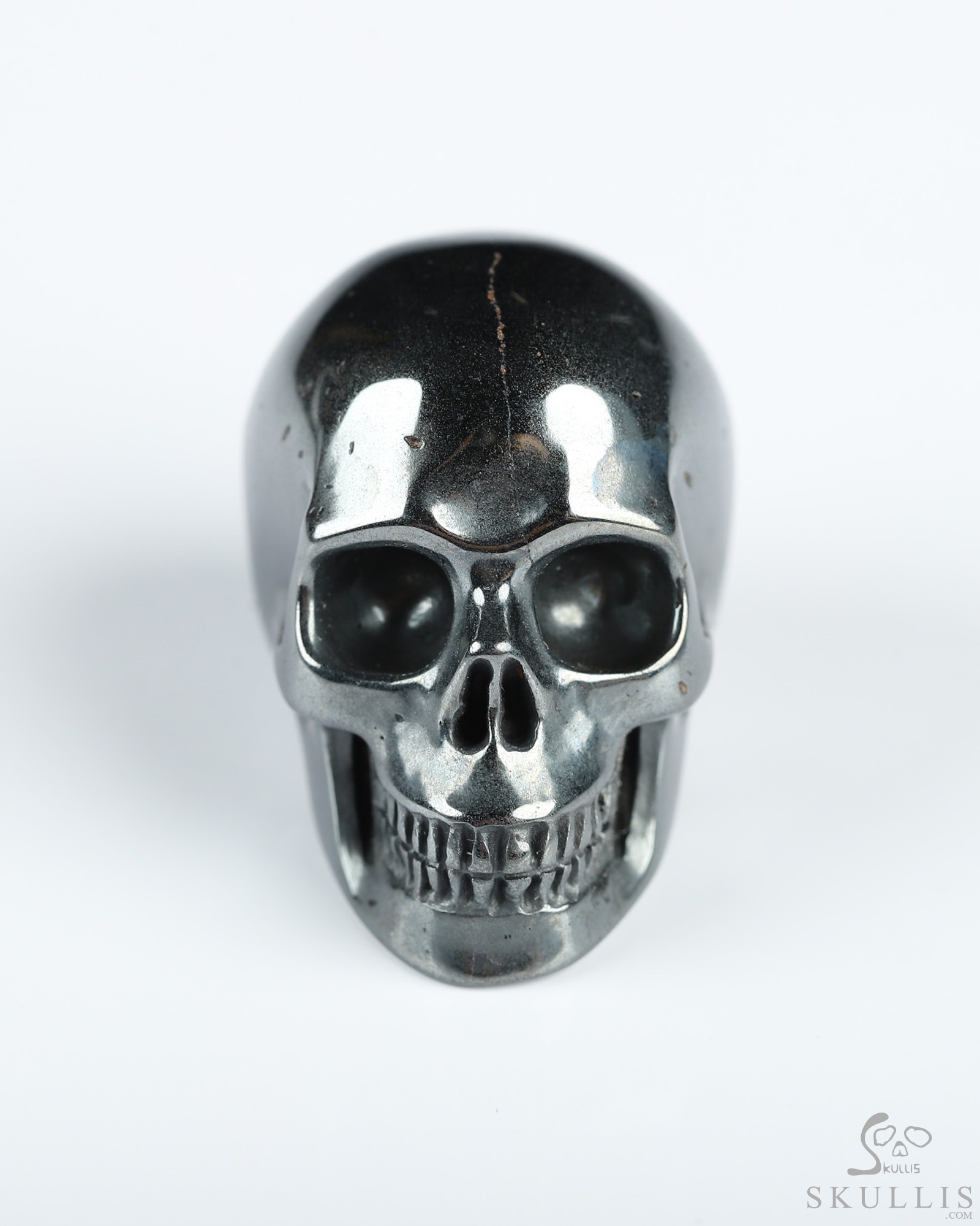 1.3" Hematite Hand Carved Crystal Skull, Realistic, Crystal Healing 1.3" Hematite Hand Carved Crystal Skull, Realistic, Crystal Healing