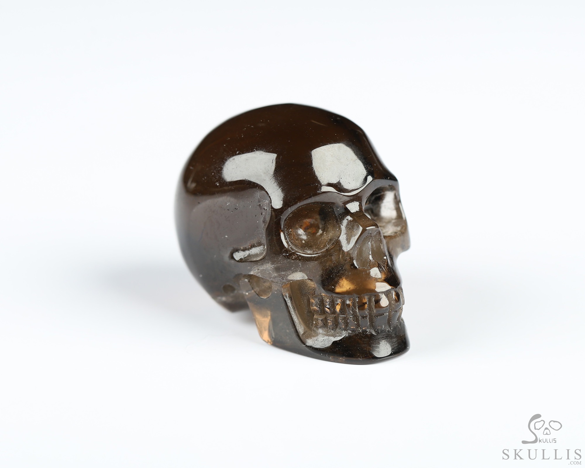 1.1" Smoky Quartz Rock Crystal Hand Carved Crystal Skull, Realistic, Crystal Healing 1.1" Smoky Quartz Rock Crystal Hand Carved Crystal Skull, Realistic, Crystal Healing
